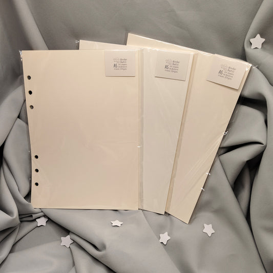 A5 Cream Plain Blank Sketching Loose Leaf Binder Refills