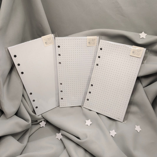 A6 Cream Colored Dotted Loose Leaf Binder Refill