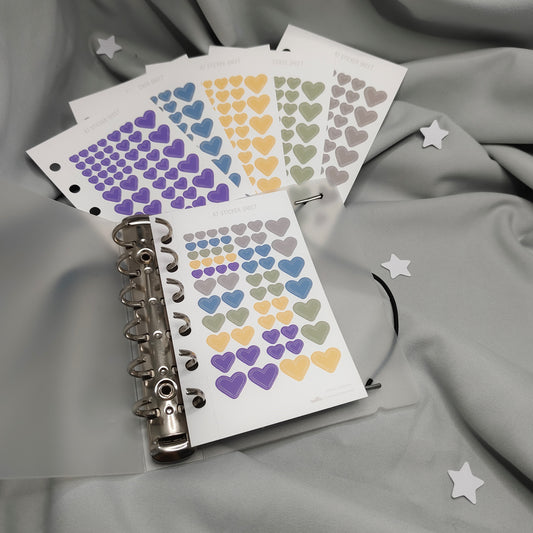 A7 Sticker Sheet Shape Heart